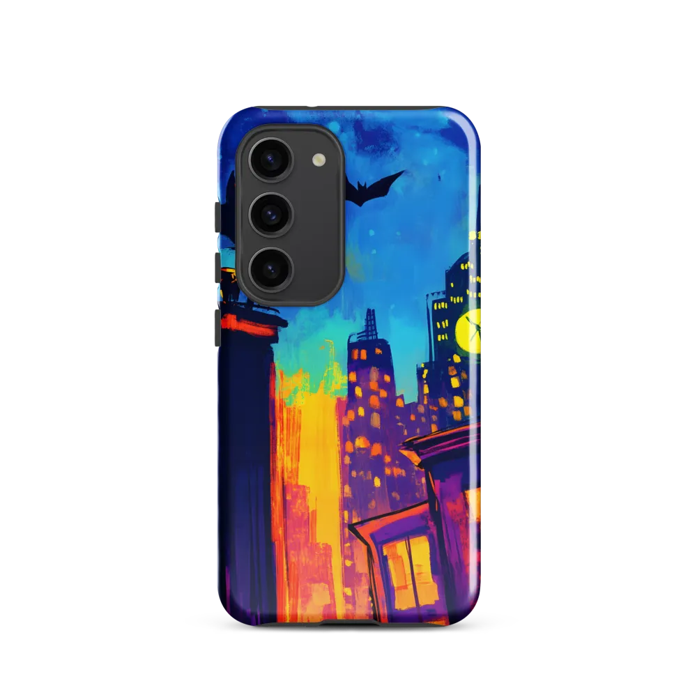 Midnight Clock over Neon Rooftops