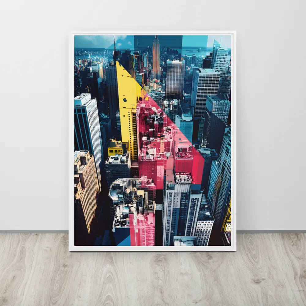 Dynamic Urban Symphony | Canvas with White Frame | 24″×32″