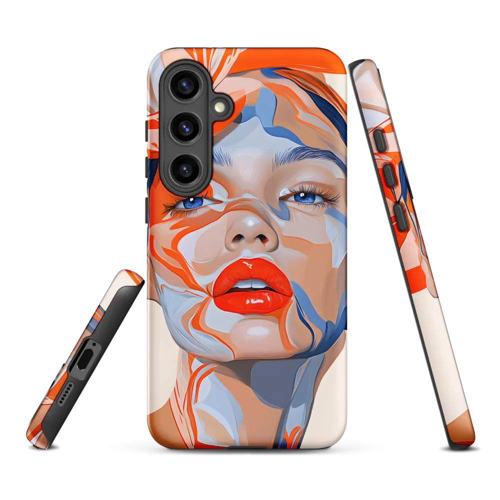 Chromatic Veils — Portrait in Orange and Blue