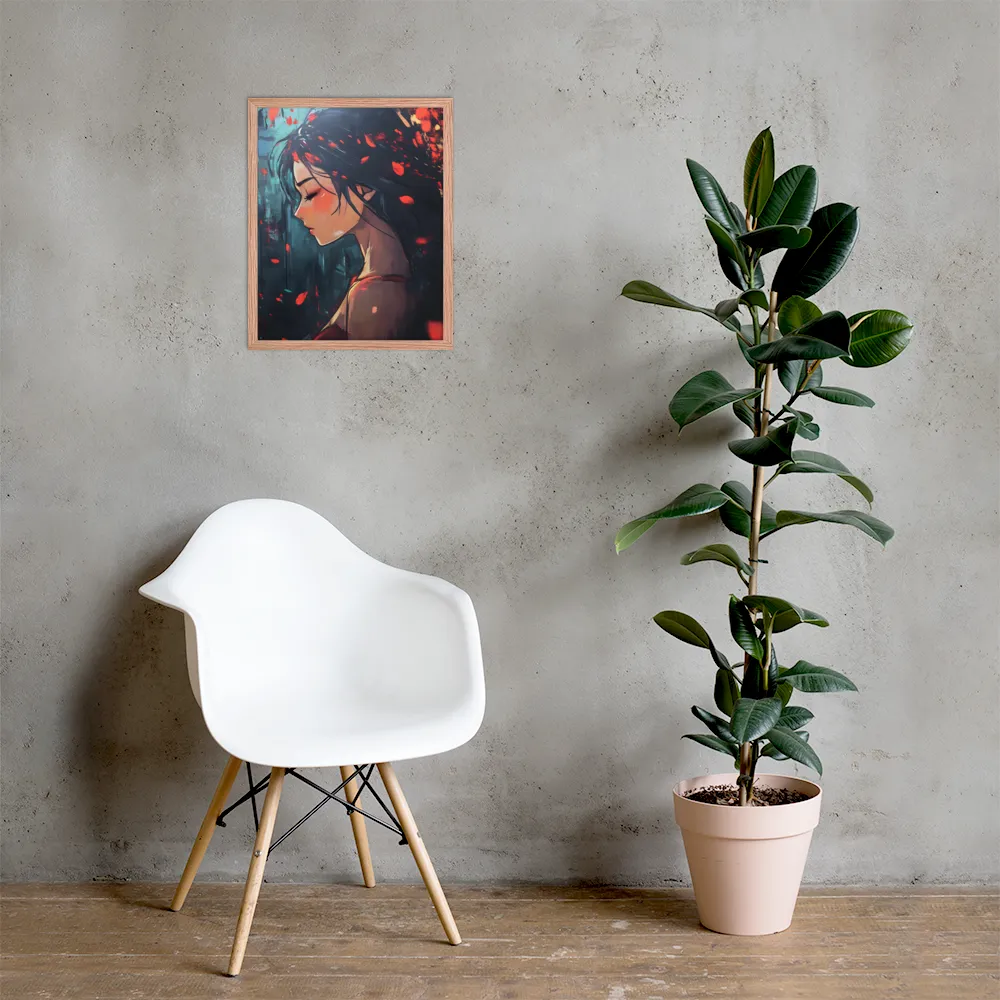 Whispers of Melancholy | Poster with Red oak Frame | 16″×20″
