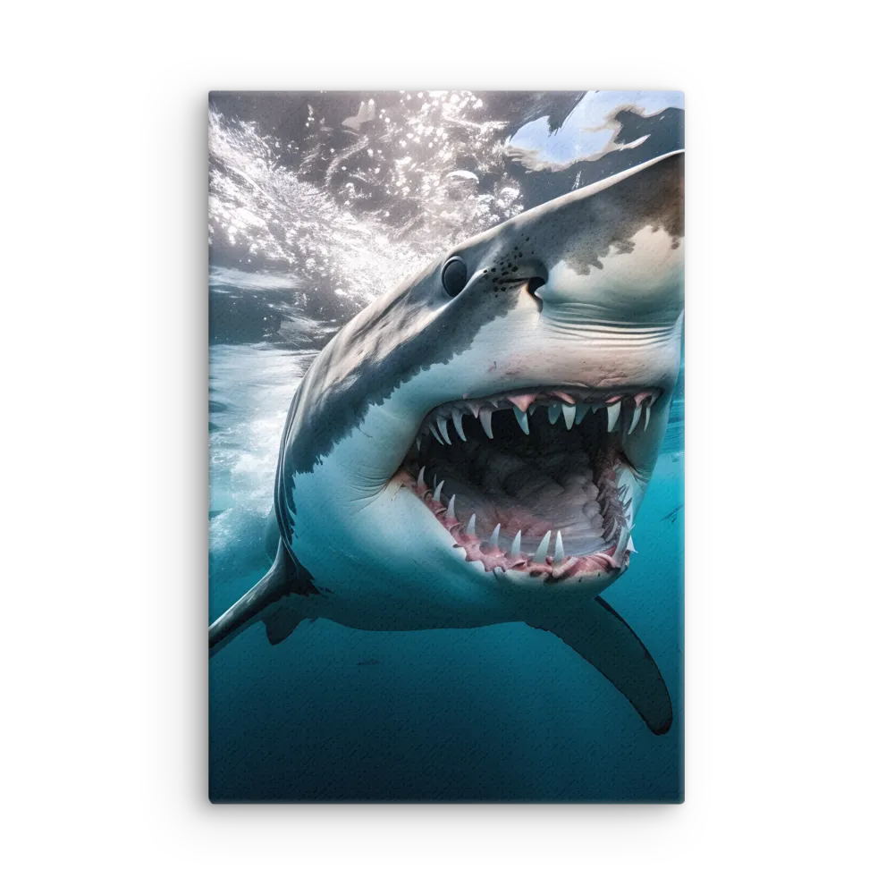 Majesty of the Ocean: The Great White Shark | Thin Canvas | 12″×18″