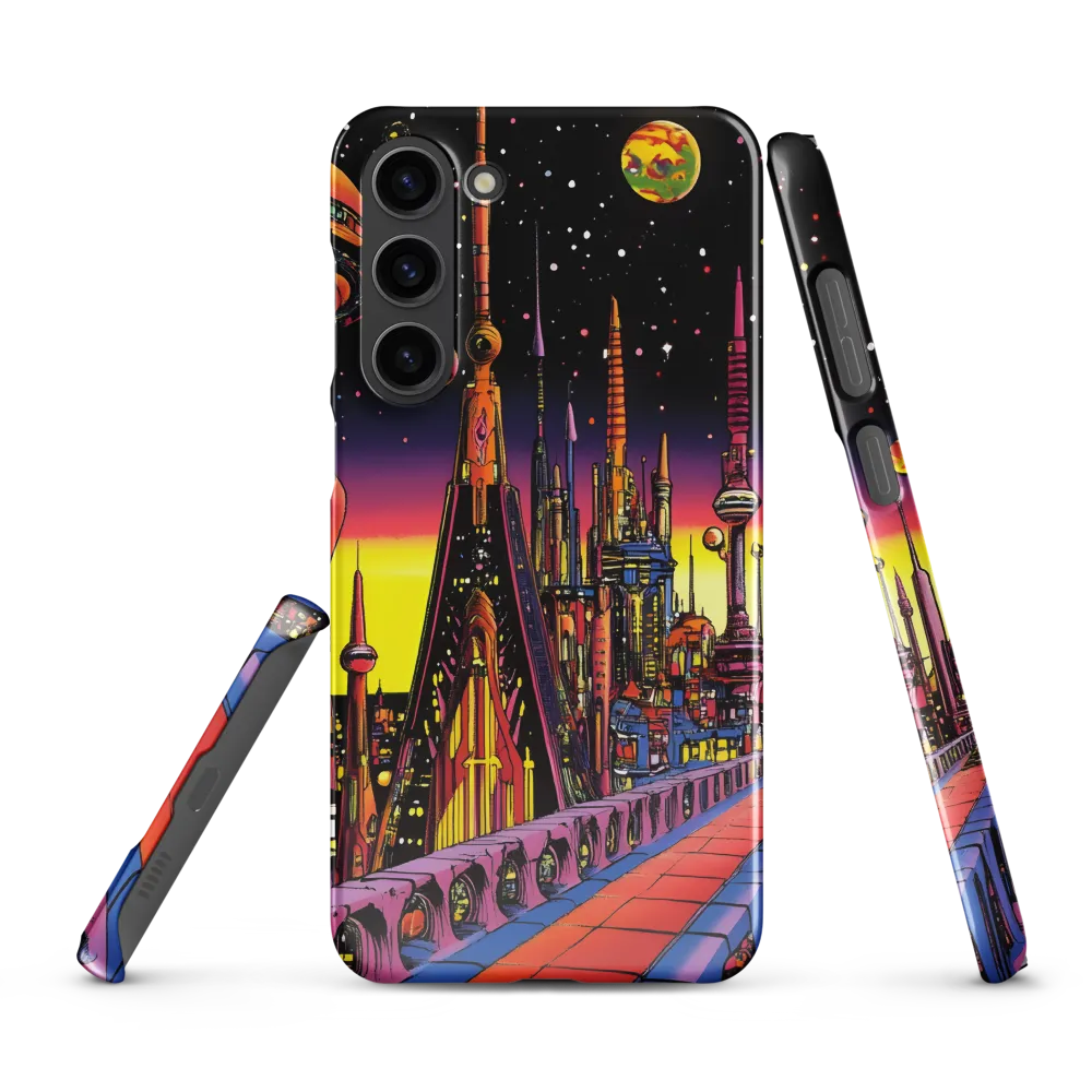 Futuristic Cosmos: A Journey Through Neon Cities | Phone Case |  S23 Plus | Snap Case | Glossy