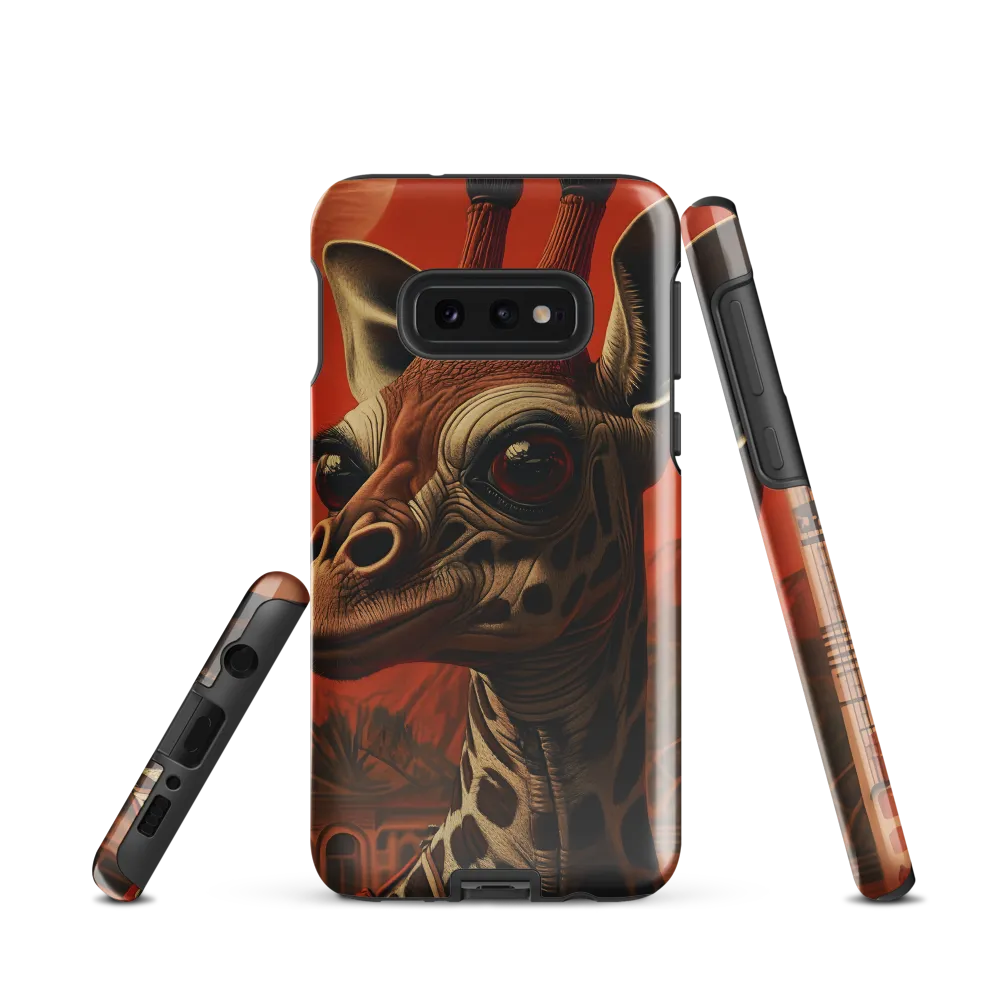 Whimsical Giraffe in an Orange Dreamscape