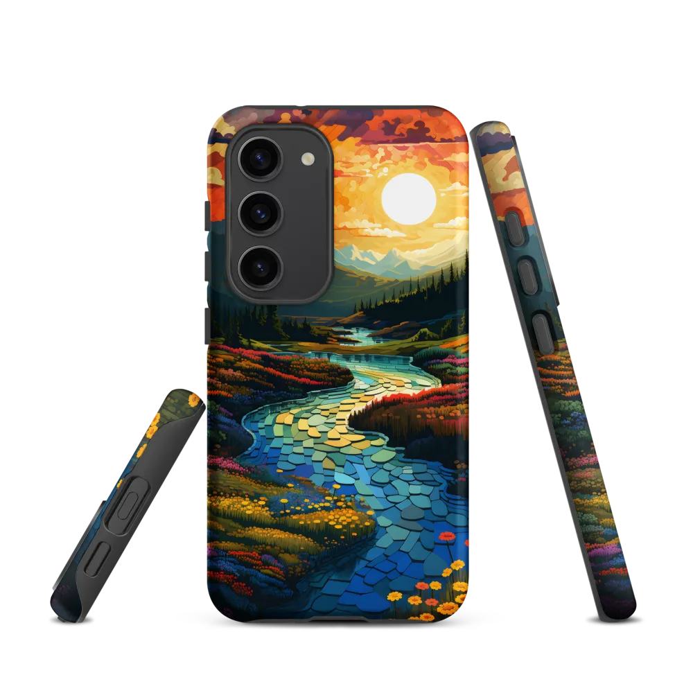 Serenity in Sunset: A Winding River's Embrace | Phone Case |  S23 | Tough Case | Matte