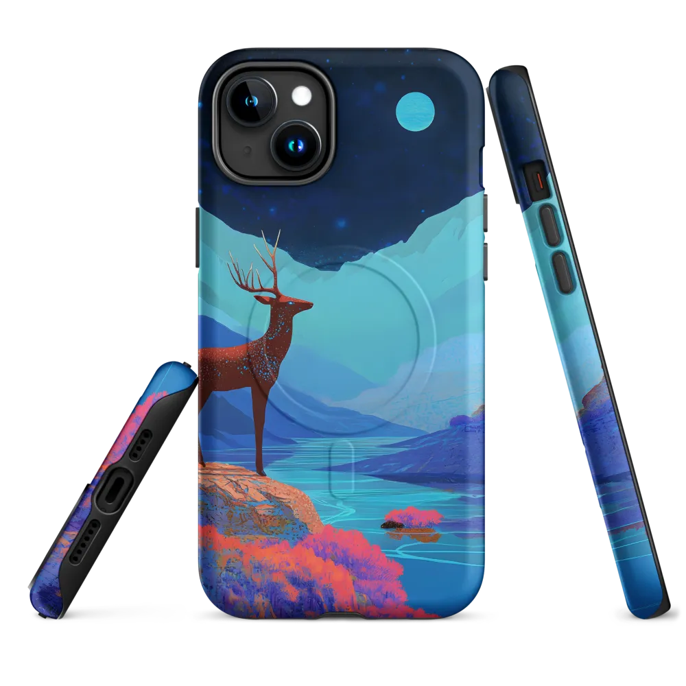 Cosmic Serenity: The Starlit Stag | Phone Case |  15 Plus | MagSafe® Tough Case | Matte