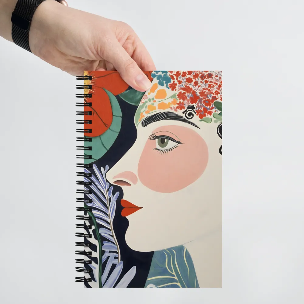 Floral Serenade: A Modern Portrait | Spiral Notebook