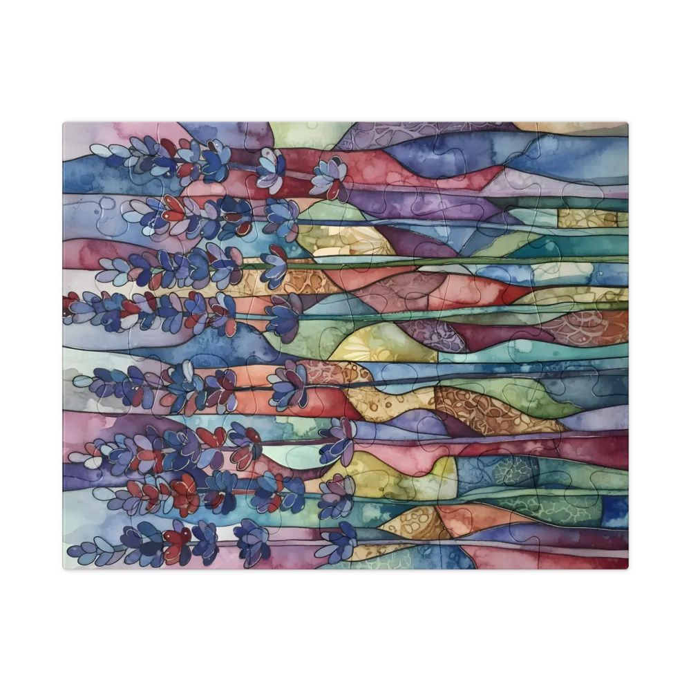 Lavender Mosaic 
 Jigsaw Puzzle in Tin Box