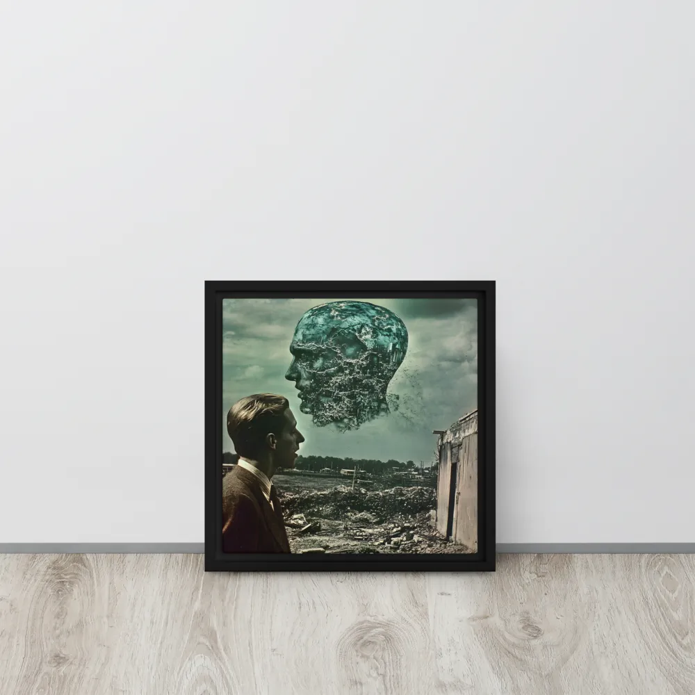 Ethereal Reflections: Identity in a Fragmented World | Canvas with Black Frame | 12″×12″