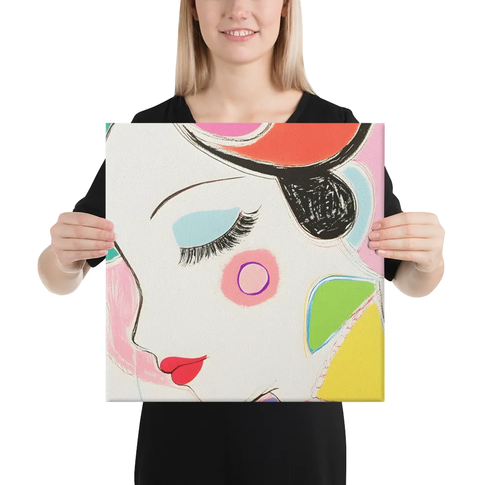 Whimsical Portrait in Colorful Abstraction | Canvas | 16″×16″