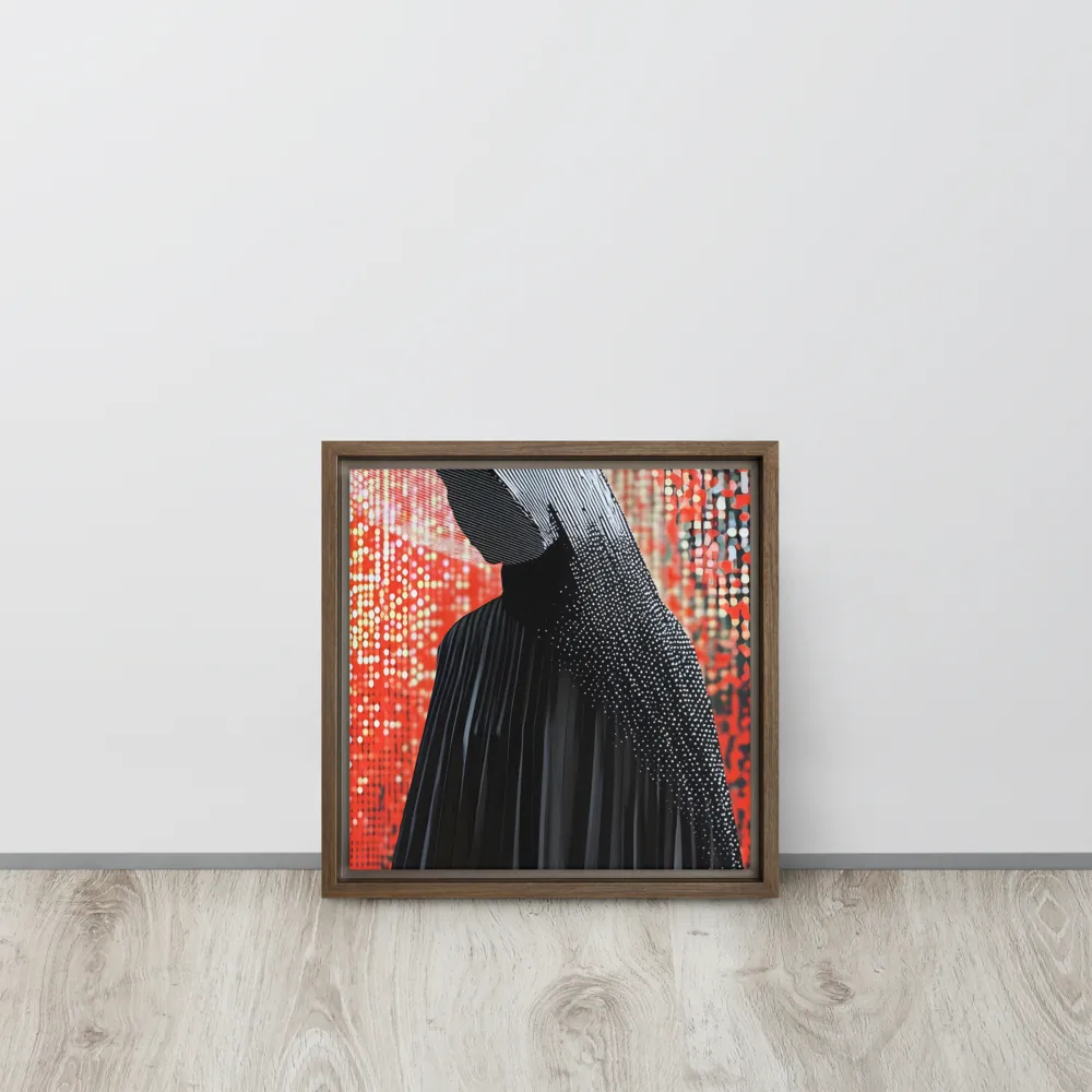 Veil of Modernity | Canvas with Brown Frame | 12″×12″