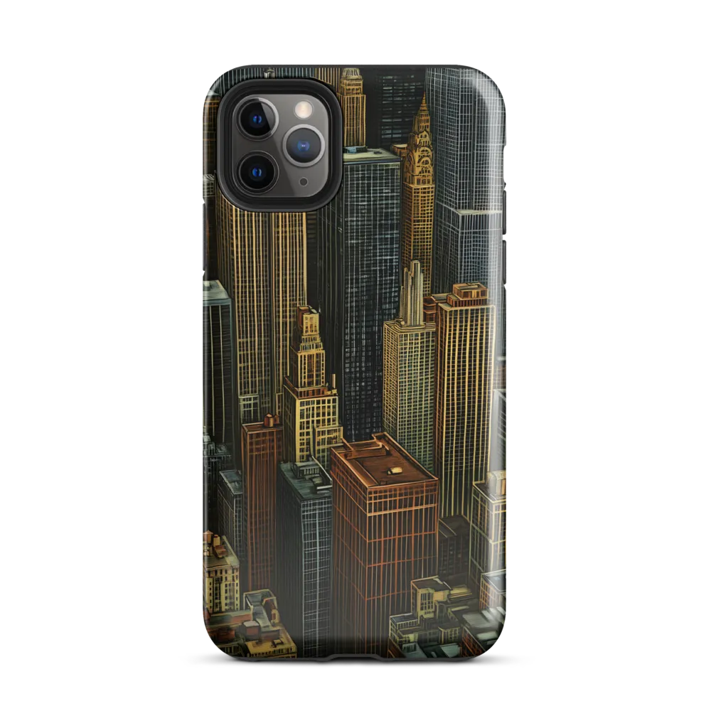 Urban Elegance: A Golden Cityscape | Phone Case |  11 Pro Max | Tough Case | Glossy