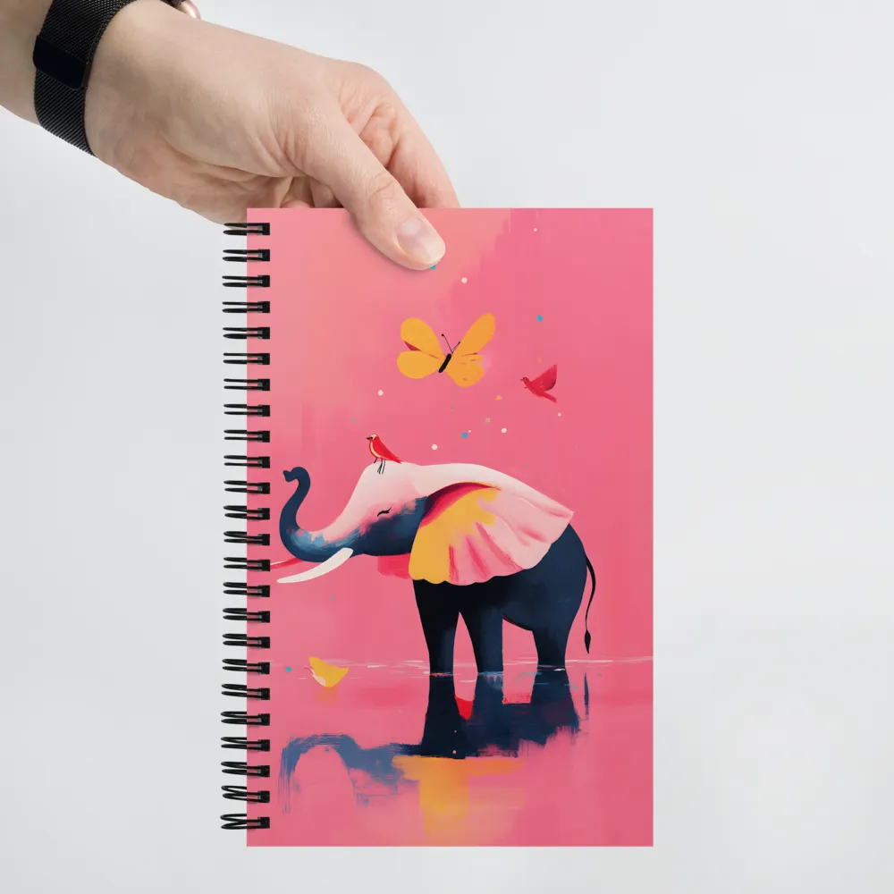 Whimsical Serenity: The Playful Elephant | Spiral Notebook