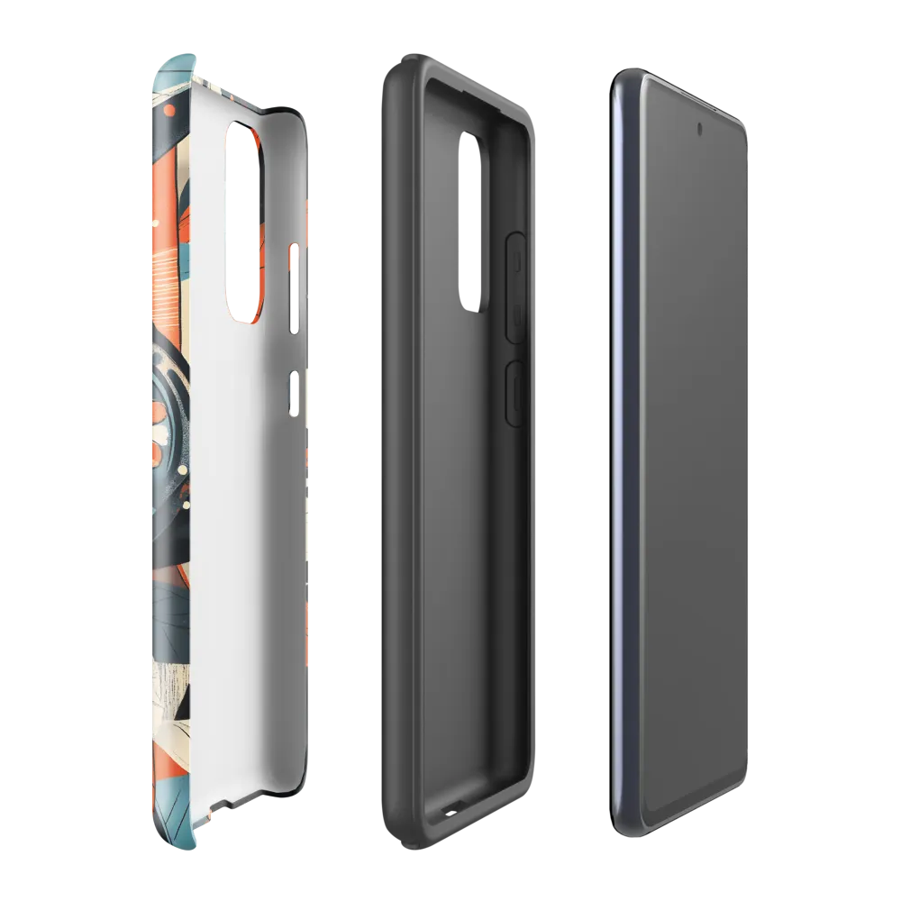 Floral Symphony in Orange and Teal | Phone Case |  S20 FE | Tough Case | Glossy