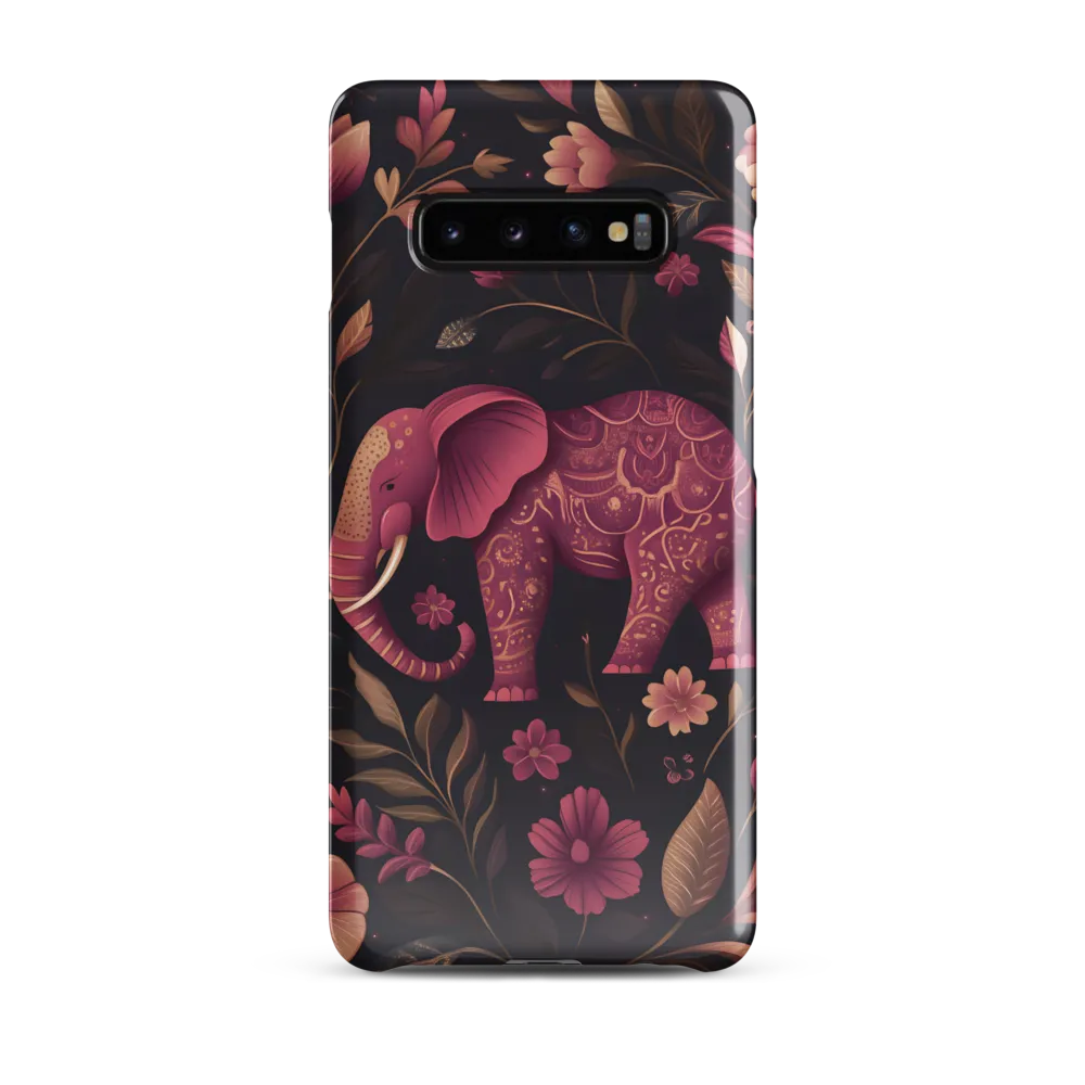 Elegance in Bloom: The Enchanted Elephant | Phone Case |  S10 Plus | Snap Case | Glossy