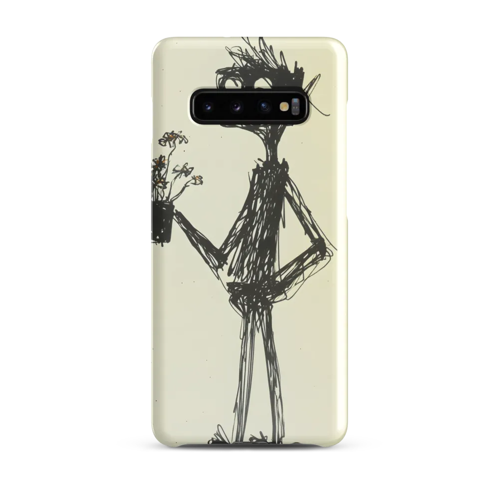 Whimsical Figure with Flowers | Phone Case |  S10 Plus | Snap Case | Glossy