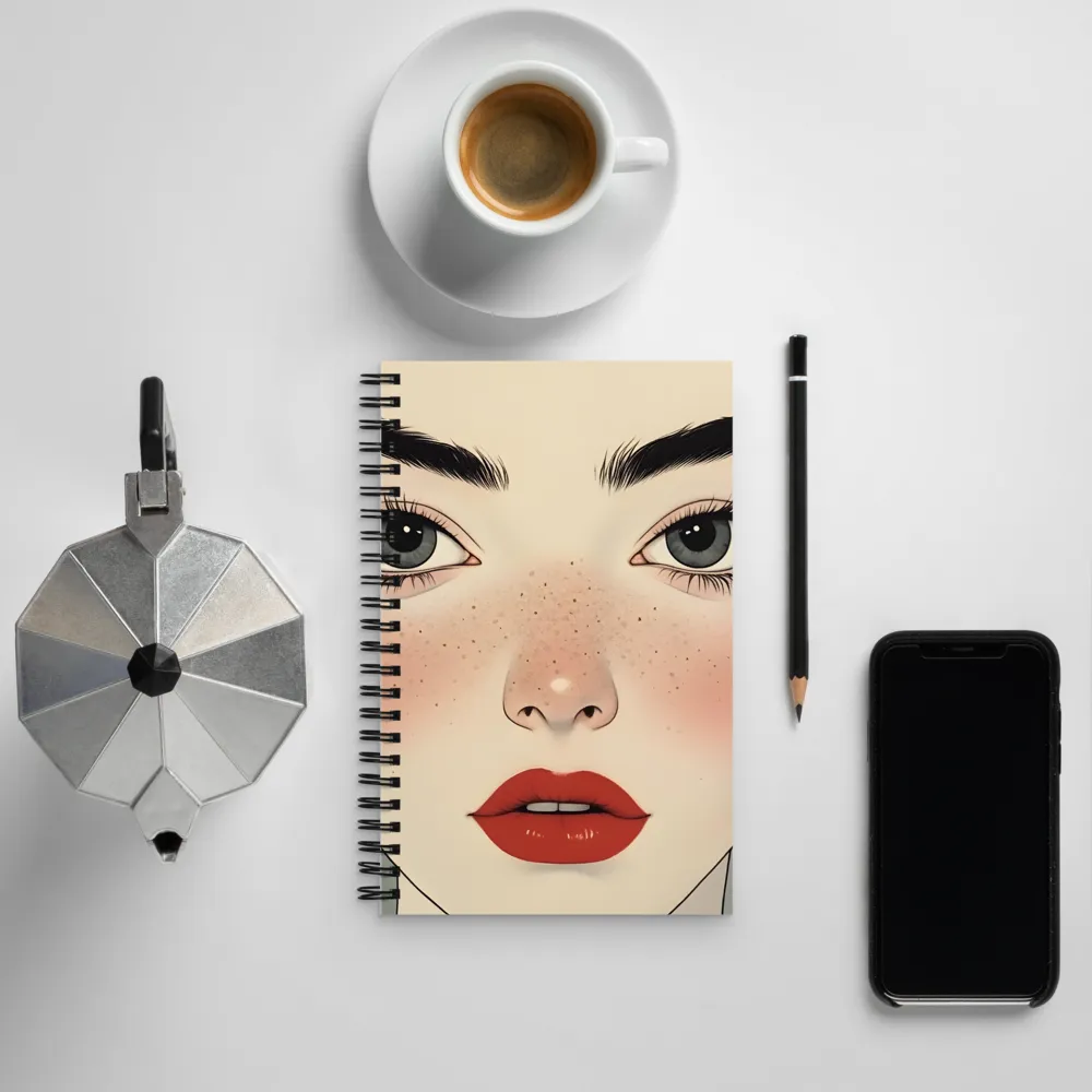 Serenity Captured: A Modern Portrait | Spiral Notebook