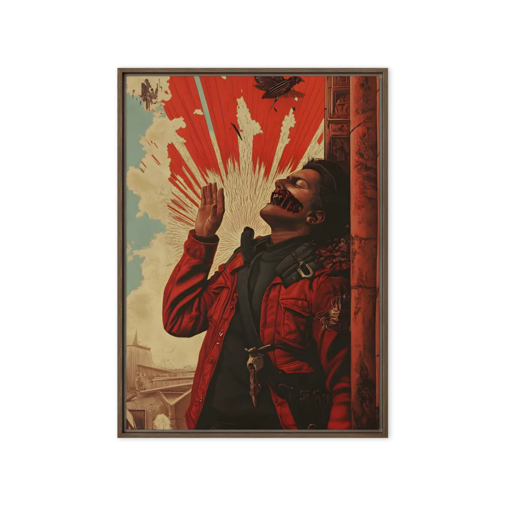 Defiant Echoes of Ruin | Canvas with Brown Frame | 20″×28″
