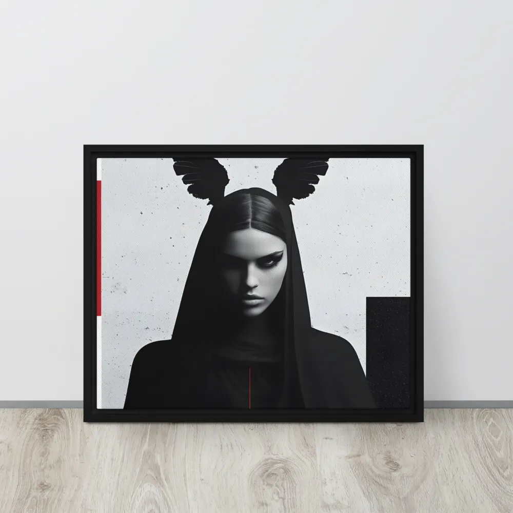 Whispers of Darkness | Canvas with Black Frame | 16″×20″