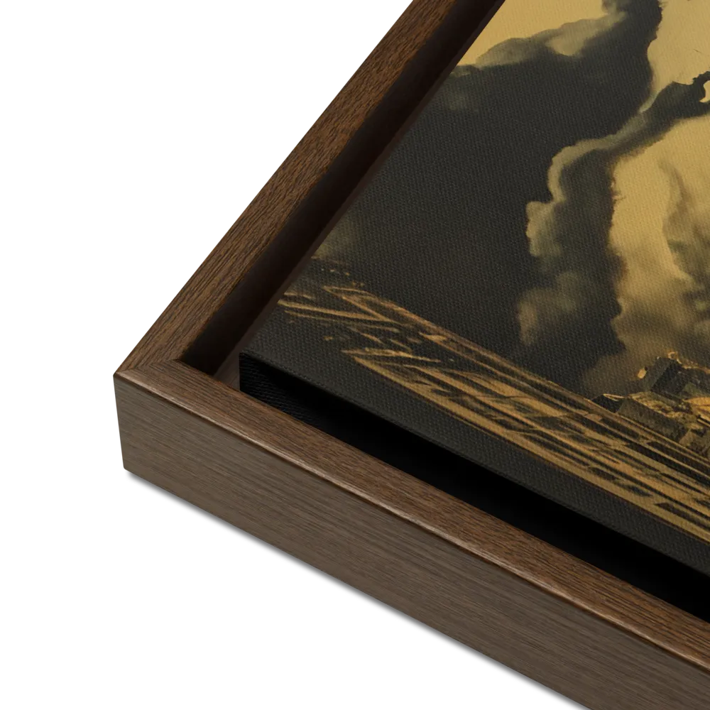 Echoes of a Forgotten Skyline | Canvas with Brown Frame | 16″×20″