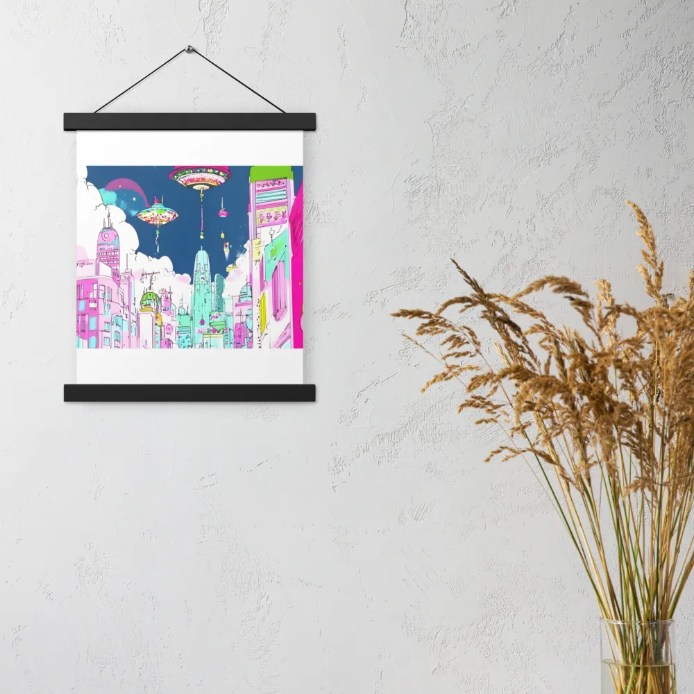 Futuristic Cityscape with Floating Structures | Art Print