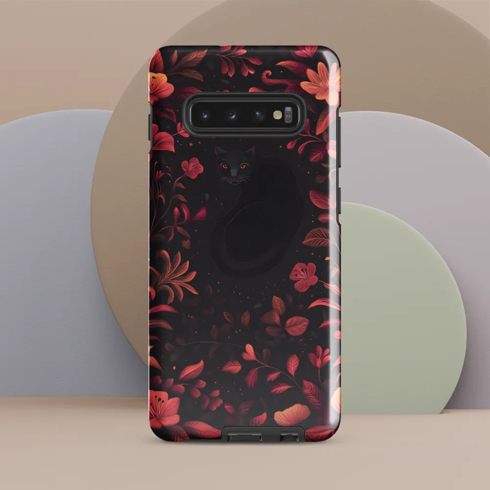 Enigmatic Feline Flora | Phone Case |  S10 Plus | Tough Case | Glossy