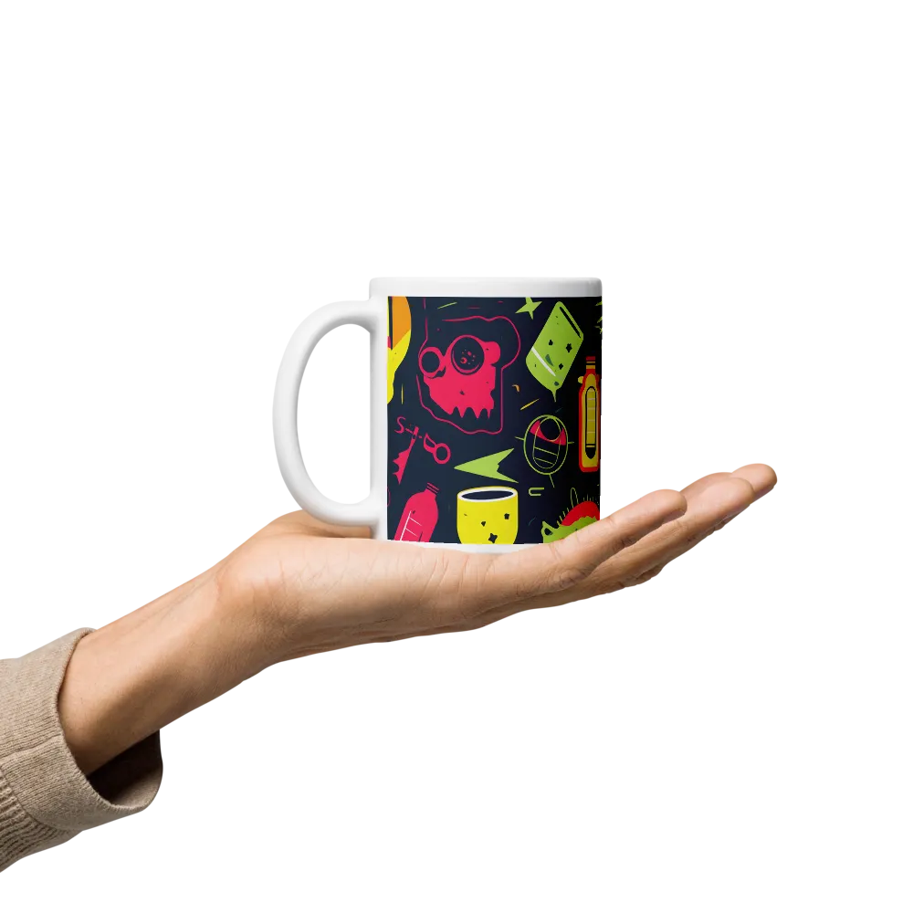 Neon Revelry: A Quirky Exploration of Modern Pop Art | Mugs | Multiple Sizes & Colors