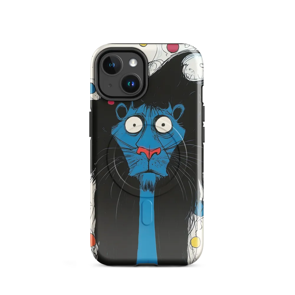 Whimsical Blue Lion