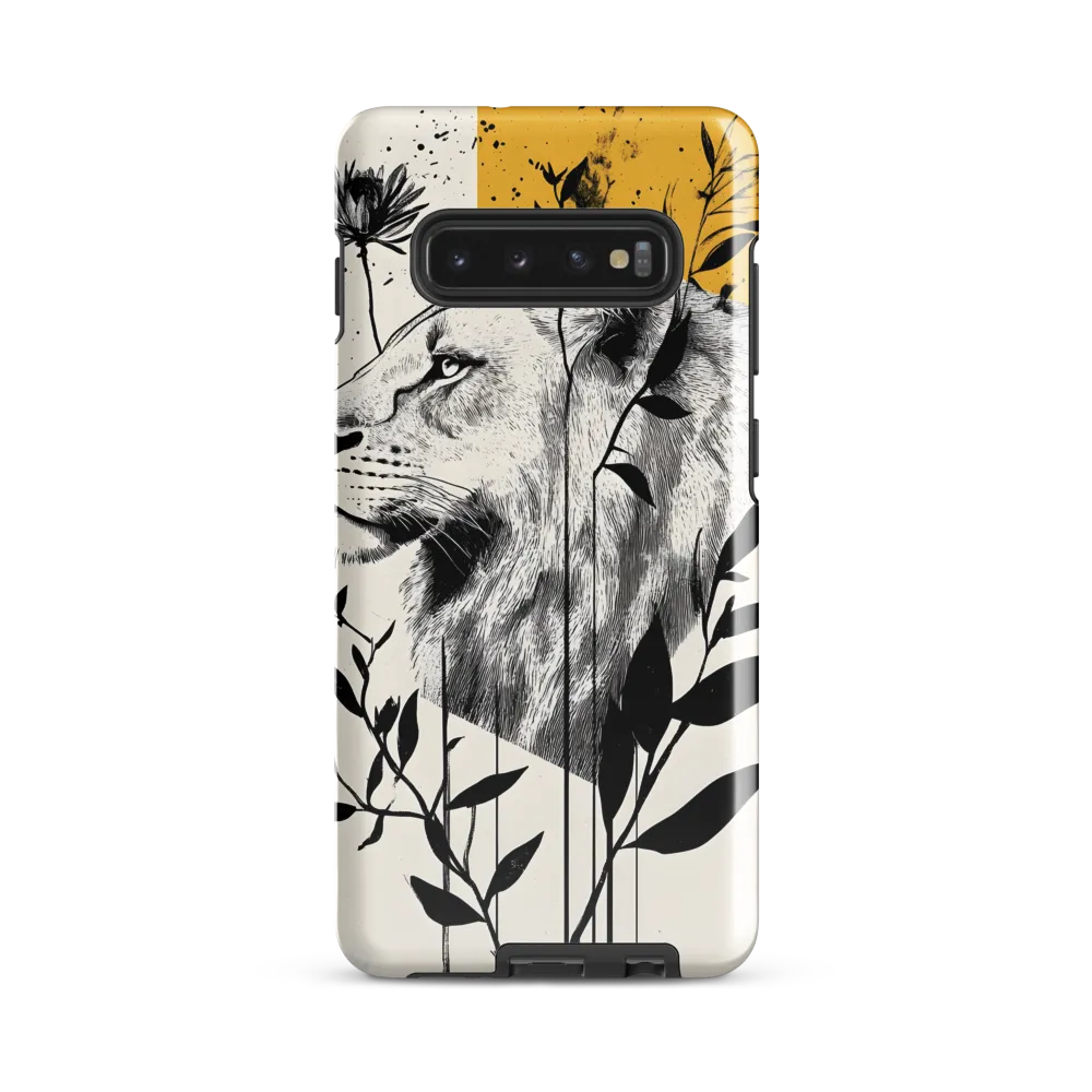 Regal Serenity: The Lion and Flora | Phone Case |  S10 Plus | Tough Case | Glossy