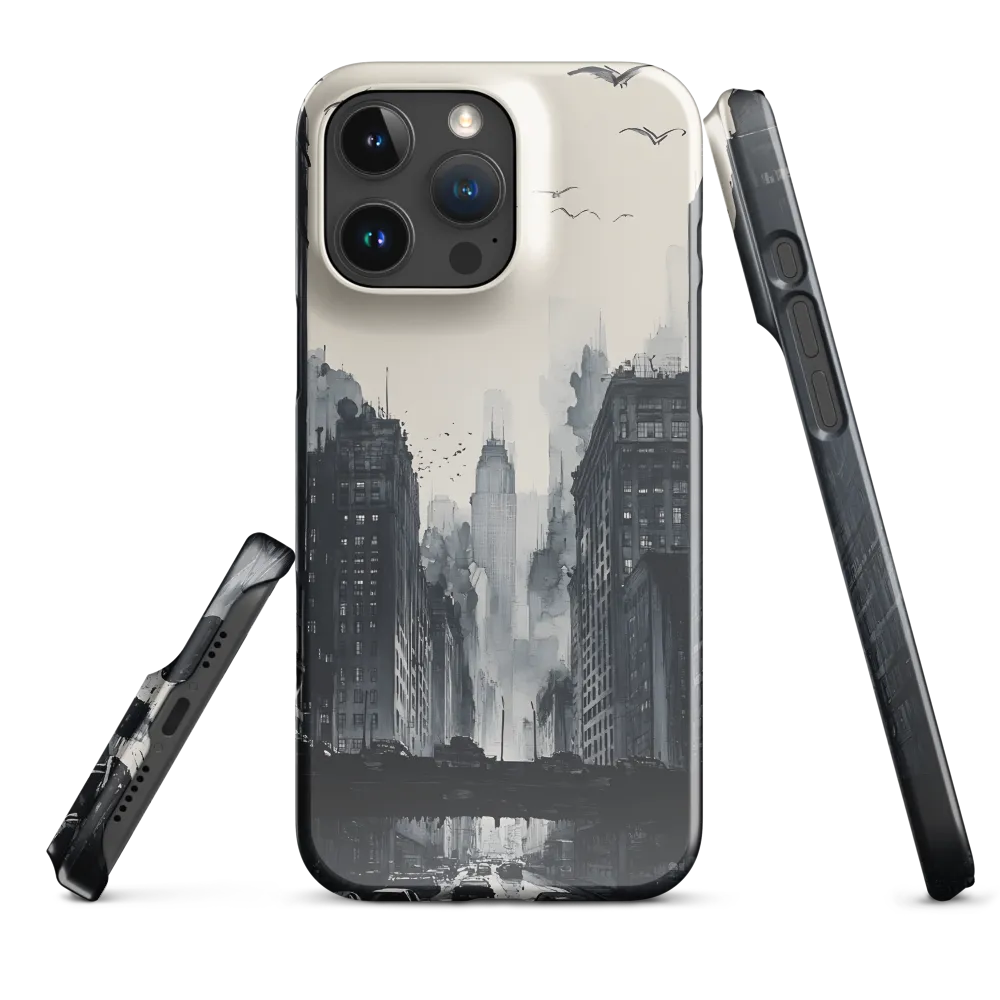 City Whispers: A Monochrome Reflection | Phone Case |  16 Pro Max | Snap Case | Glossy