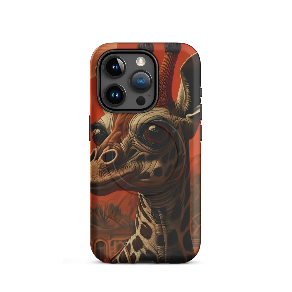 Whimsical Giraffe in an Orange Dreamscape