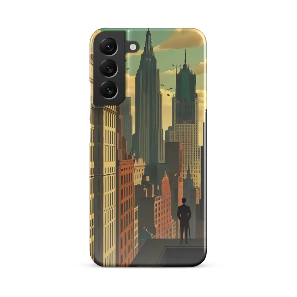 Urban Dreams: A Silhouette in Art Deco Cityscape