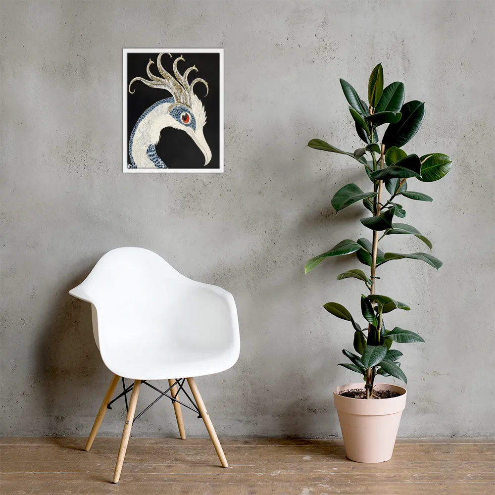 Elegance of the Majestic Peacock | Poster with White Frame | 16″×20″