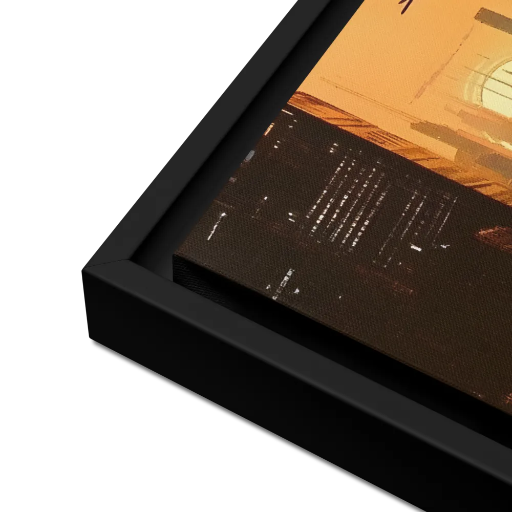 Metro Nexus: A Futuristic Cityscape | Canvas with Black Frame | 16″×20″
