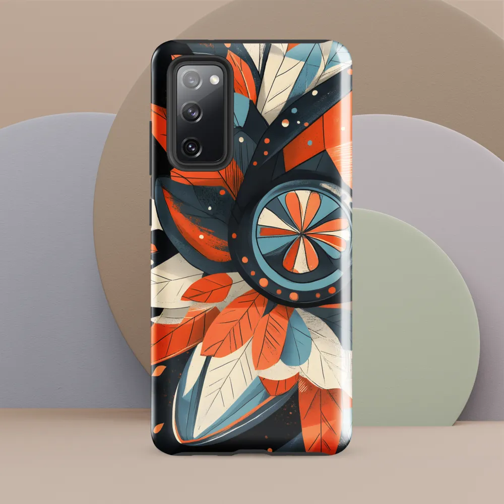 Floral Symphony in Orange and Teal | Phone Case |  S20 FE | Tough Case | Glossy