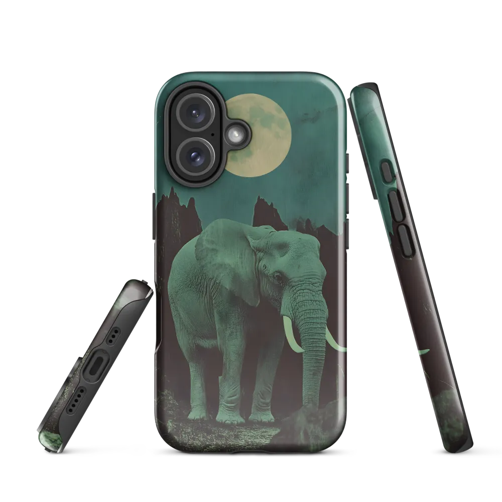 Ethereal Presence: Elephant Under a Full Moon