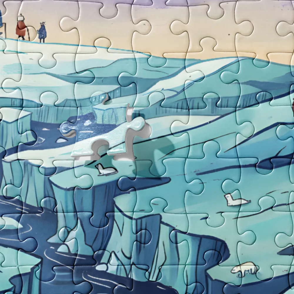 Moonlit Arctic Walk 
 Jigsaw Puzzle
