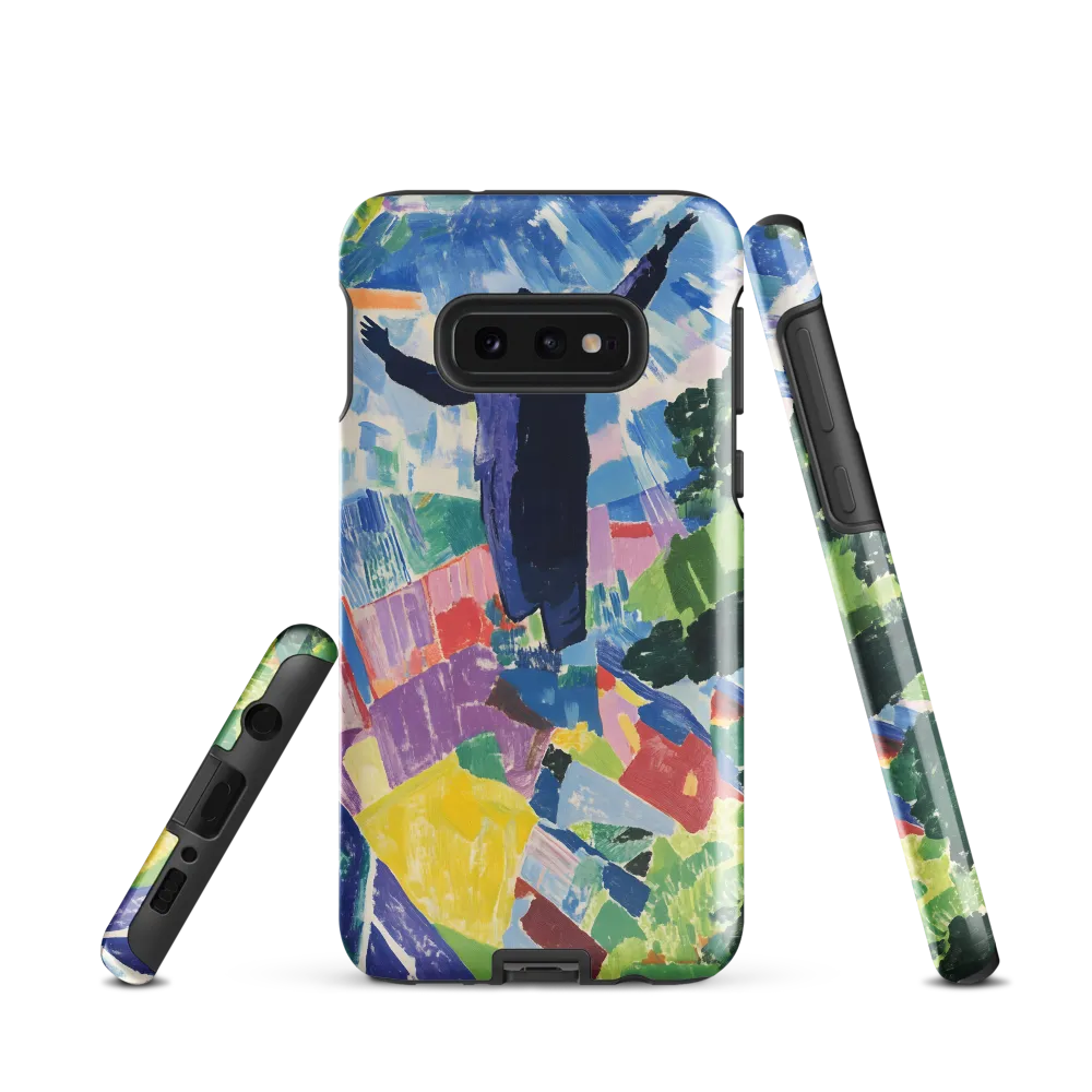 Elysium: A Soaring Figure Amidst Colorful Landscapes | Phone Case |  S10e | Tough Case | Glossy