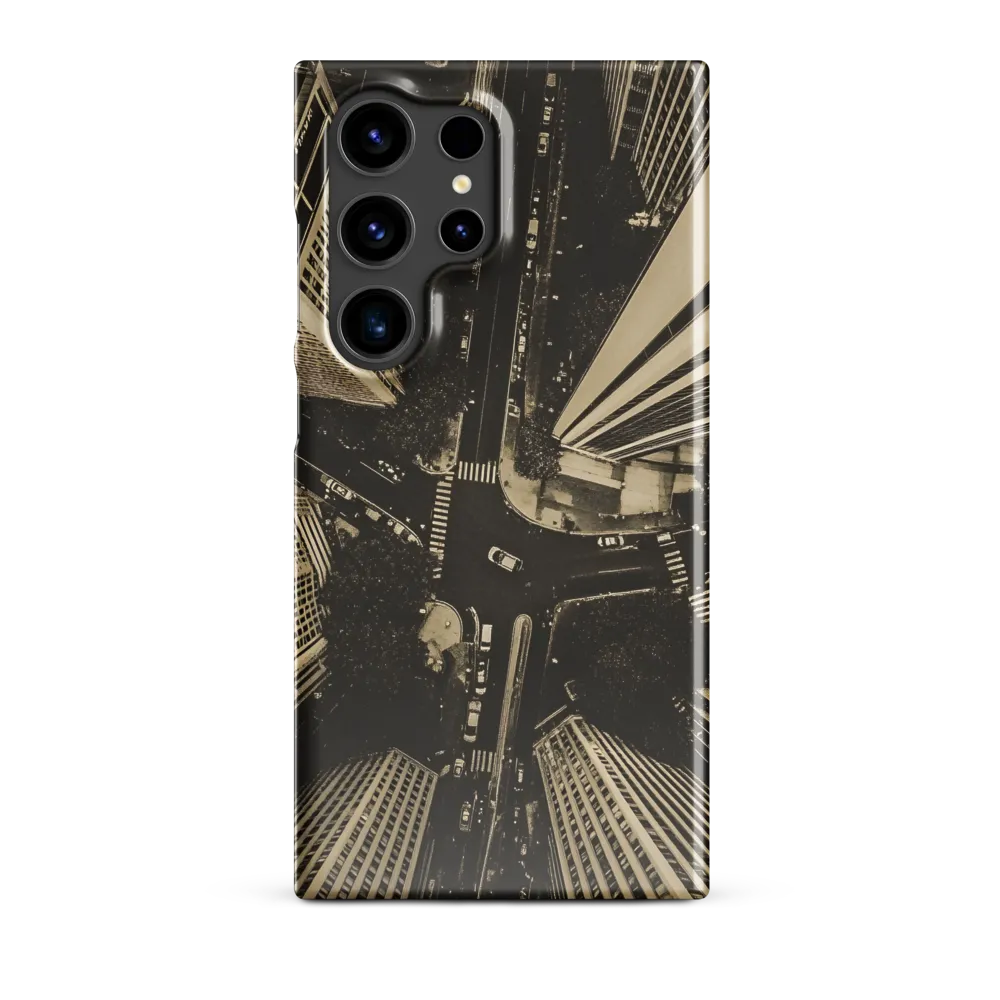Urban Symphony: Aerial Perspective of City Life | Phone Case |  S24 Ultra | Snap Case | Glossy