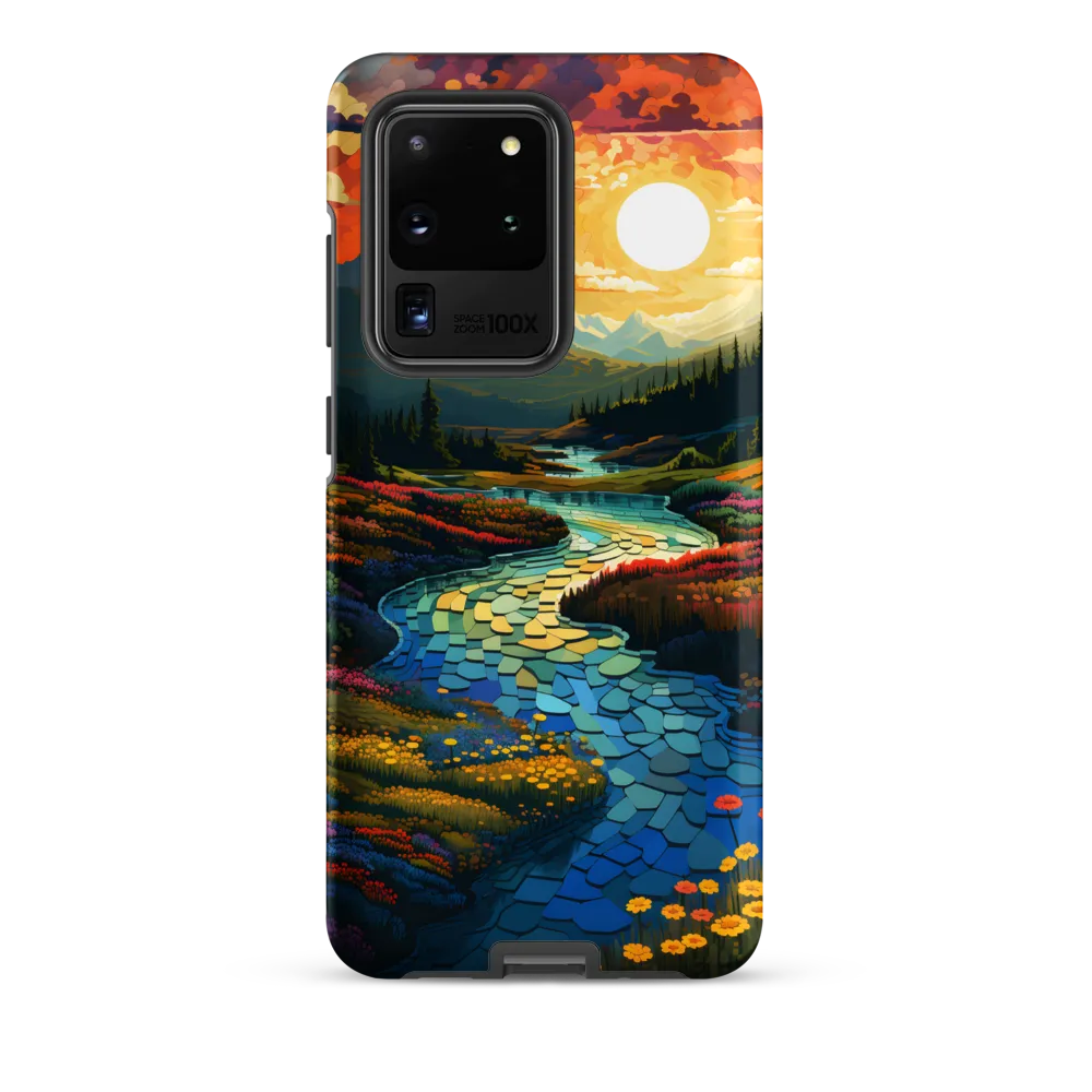 Serenity in Sunset: A Winding River's Embrace | Phone Case |  S20 Ultra | Tough Case | Matte