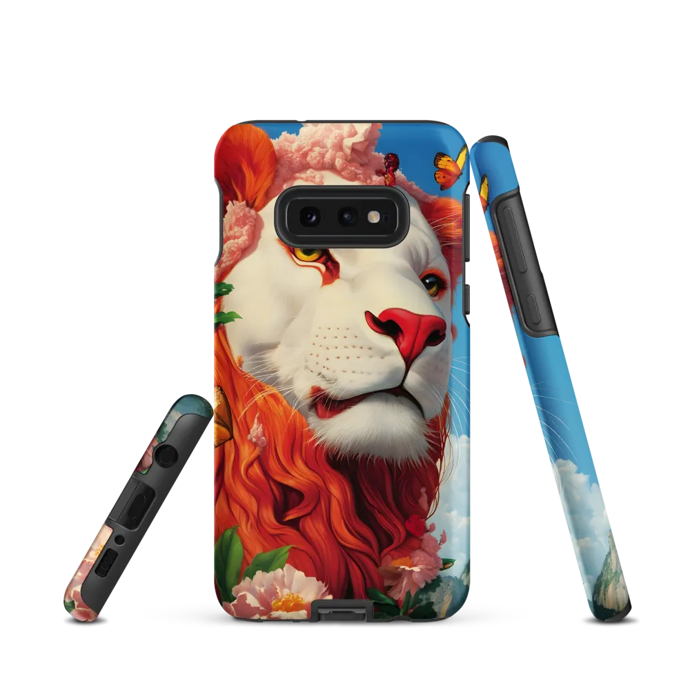 Majestic Lion Amidst Floral Splendor