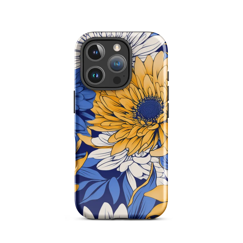 Floral Harmony in Blue and Yellow