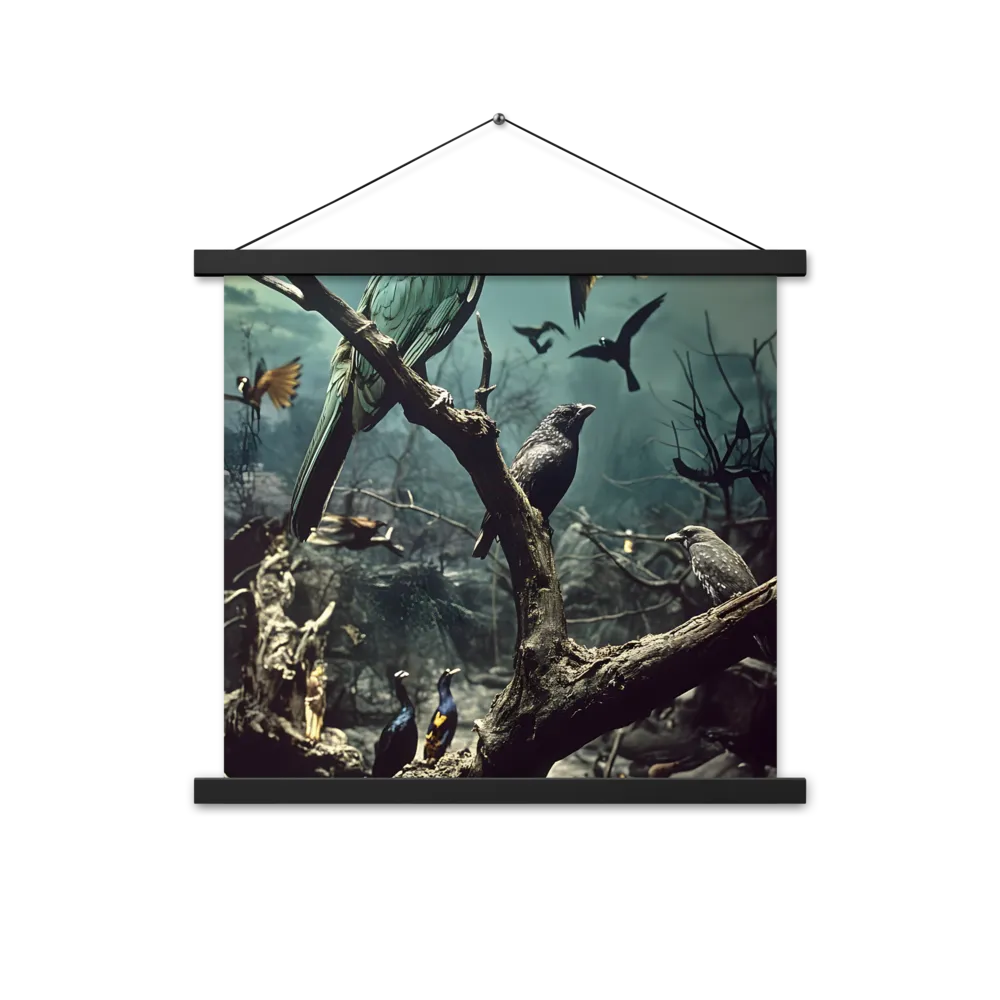 Whispers of the Avian Realm | Poster With Black Wood Hanger | 18″×18″