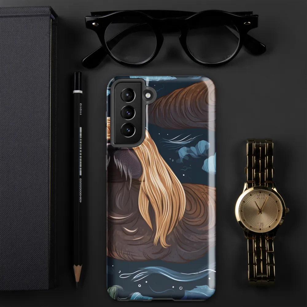 Whimsical Walruses in Deep Blue
