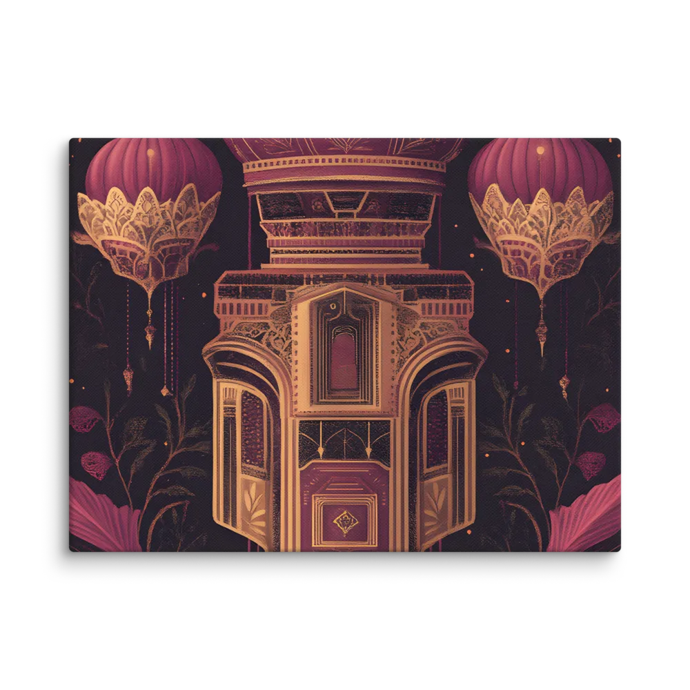 Ornate Harmony: A Digital Floral Architecture | Canvas | 9″×12″