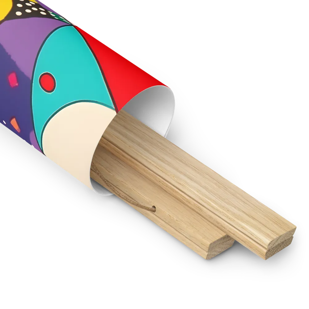 Playful Geometry in Color | Poster With Oak Wood Hanger | 16″×16″