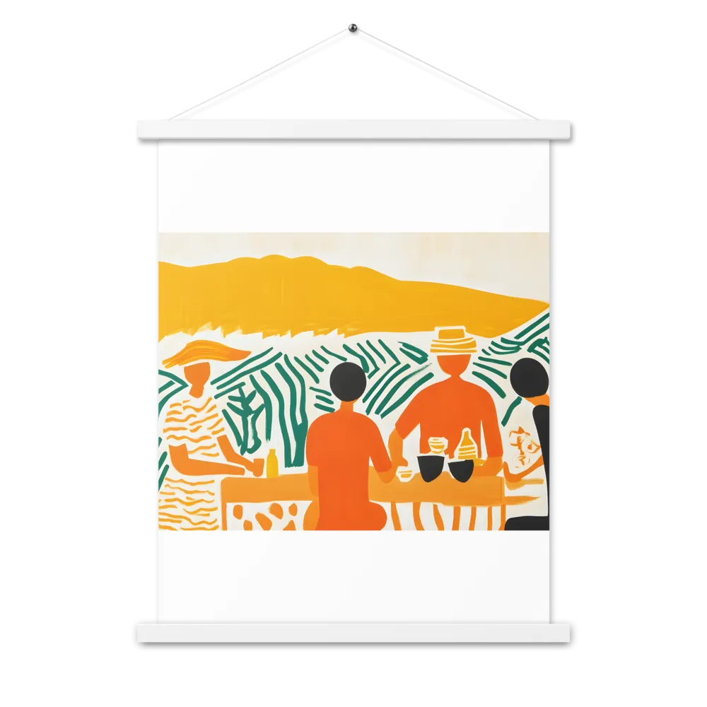 Summer Vibes: Café Conversations | Poster With White Wood Hanger | 18″×24″