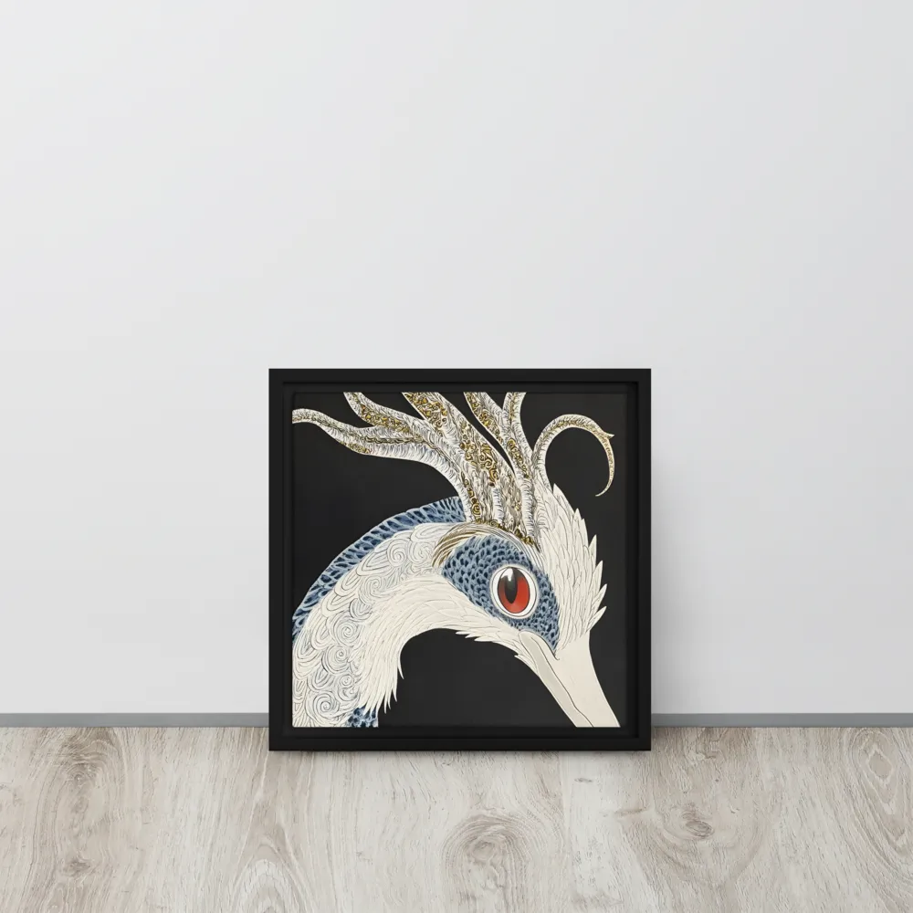 Elegance of the Majestic Peacock | Canvas with Black Frame | 12″×12″