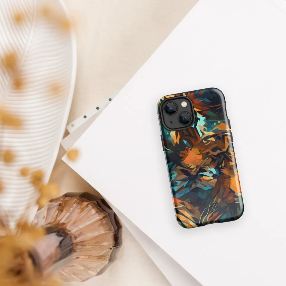 Wild Symphony: Abstract Tigers | Phone Case |  13 mini | Tough Case | Glossy
