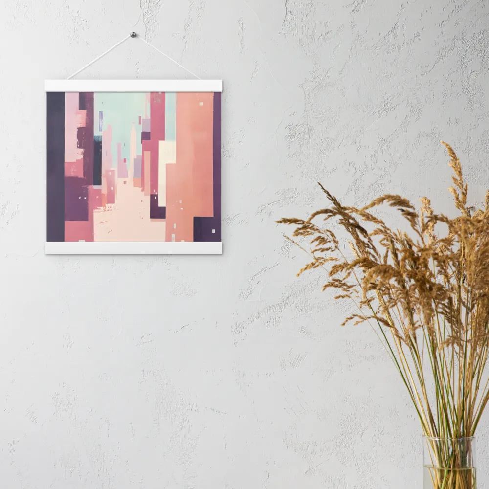 Tranquil Cityscape | Poster With White Wood Hanger | 12″×12″