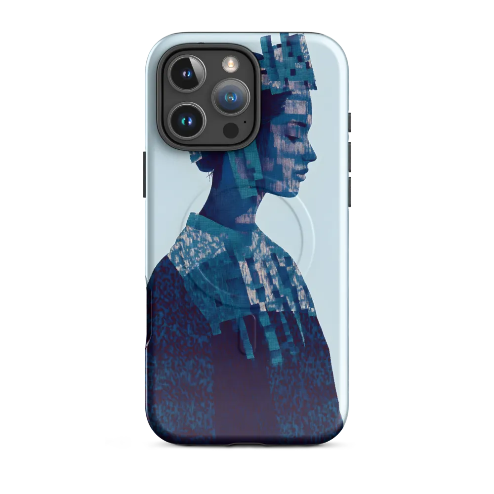Digital Portrait in Abstract Blue